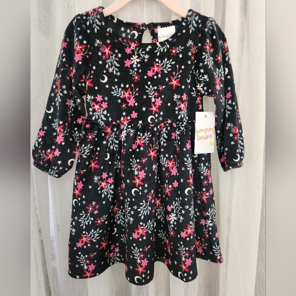 Jumping Beans Starry Night Kids Dress - Black and Pink, Size 18mons, NWT